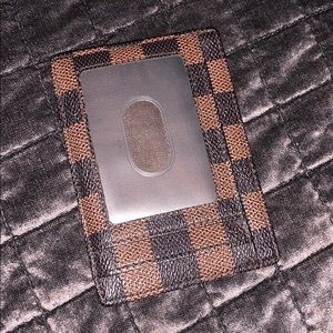 Checker print card holder